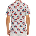 American Circle Flag Pattern Print Men's Deep V-Neck Shirt
