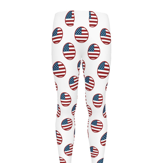 American Circle Flag Pattern Print Men's leggings