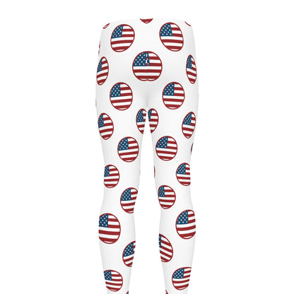 American Circle Flag Pattern Print Men's leggings