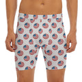 American Circle Flag Pattern Print Men's Long Boxer Briefs
