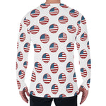 American Circle Flag Pattern Print Men's Long Sleeve T-Shirt