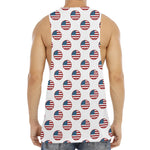 American Circle Flag Pattern Print Men's Muscle Tank Top
