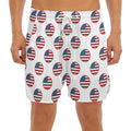 American Circle Flag Pattern Print Men's Split Running Shorts