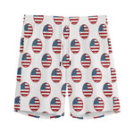 American Circle Flag Pattern Print Men's Sports Shorts