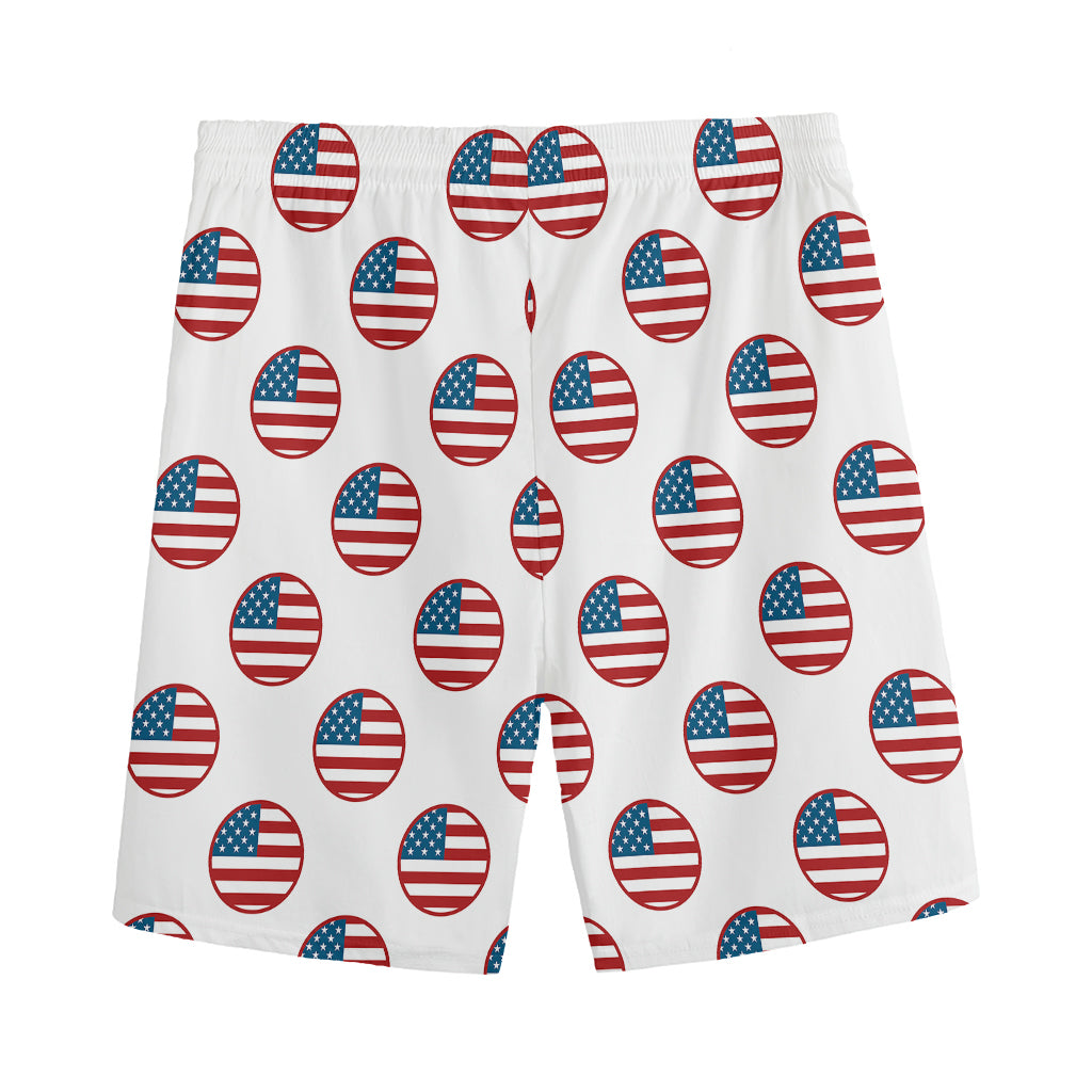 American Circle Flag Pattern Print Men's Sports Shorts