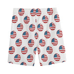 American Circle Flag Pattern Print Men's Sports Shorts