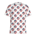 American Circle Flag Pattern Print Men's Athletic T-Shirt
