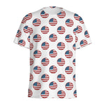 American Circle Flag Pattern Print Men's Sports T-Shirt