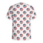 American Circle Flag Pattern Print Men's Sports T-Shirt