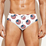 American Circle Flag Pattern Print Men's Swim Briefs