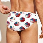 American Circle Flag Pattern Print Men's Swim Briefs