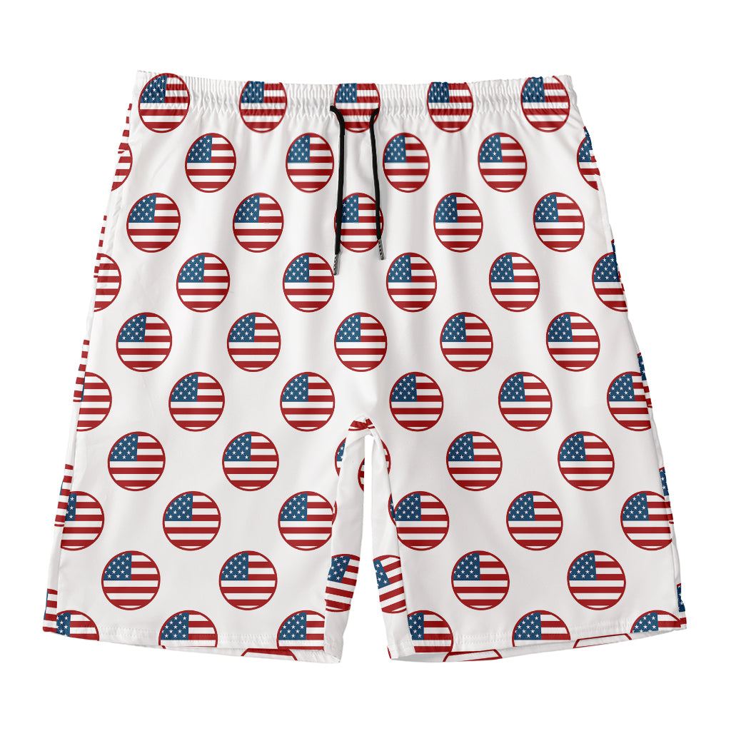 American Circle Flag Pattern Print Men's Swim Trunks