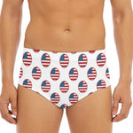 American Circle Flag Pattern Print Men's Triangle Swim Briefs