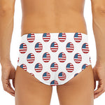 American Circle Flag Pattern Print Men's Triangle Swim Briefs