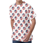 American Circle Flag Pattern Print Men's Velvet T-Shirt