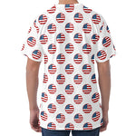 American Circle Flag Pattern Print Men's Velvet T-Shirt
