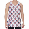 American Circle Flag Pattern Print Men's Velvet Tank Top