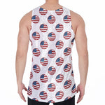 American Circle Flag Pattern Print Men's Velvet Tank Top