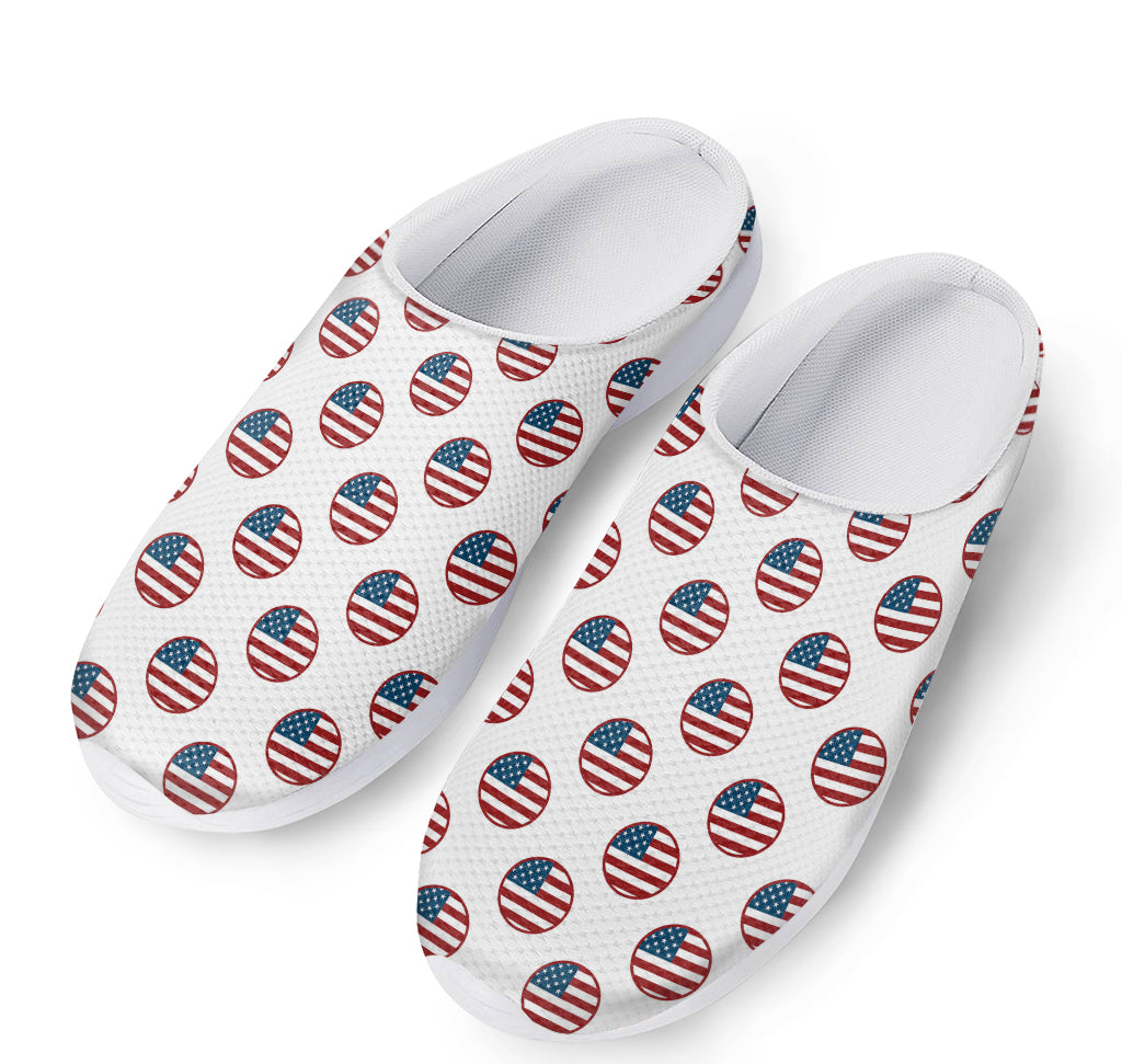 American Circle Flag Pattern Print Mesh Casual Shoes