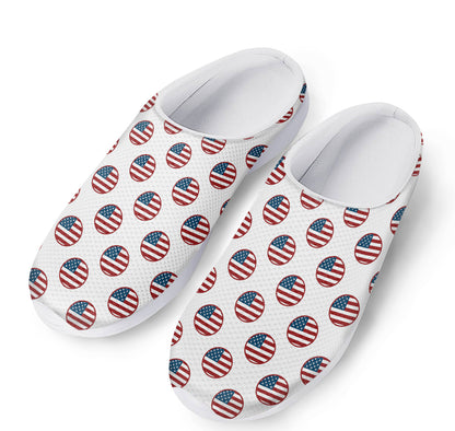 American Circle Flag Pattern Print Mesh Casual Shoes