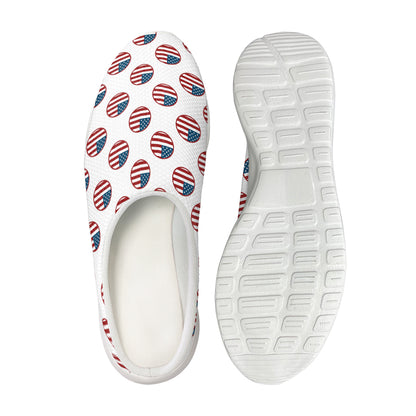 American Circle Flag Pattern Print Mesh Casual Shoes