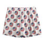 American Circle Flag Pattern Print Mesh Shorts