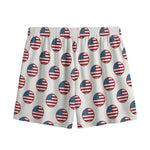 American Circle Flag Pattern Print Mesh Shorts