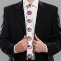 American Circle Flag Pattern Print Necktie