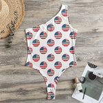 American Circle Flag Pattern Print One Shoulder Bodysuit