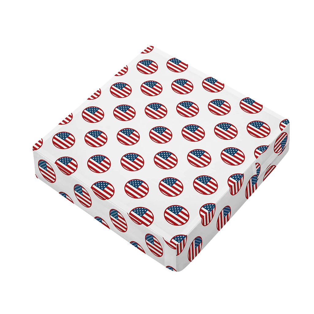 American Circle Flag Pattern Print Outdoor Seat Cushion Cover