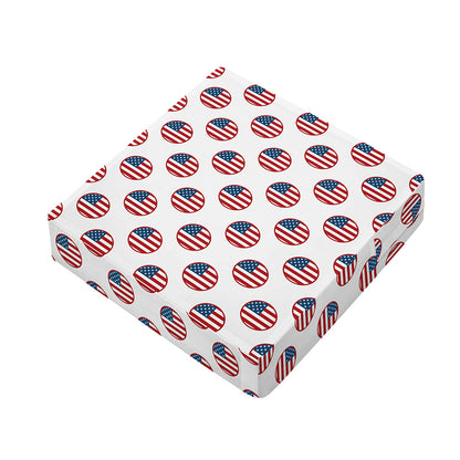 American Circle Flag Pattern Print Outdoor Seat Cushion Cover