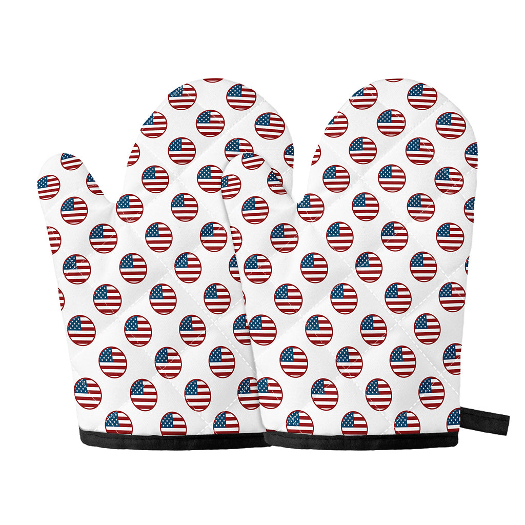 American Circle Flag Pattern Print Oven Mitts