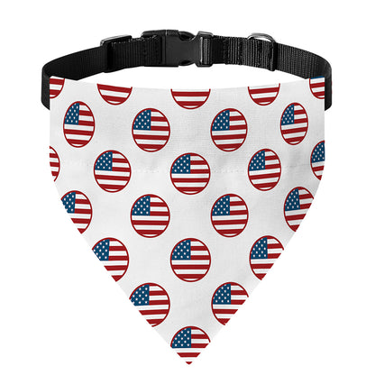 American Circle Flag Pattern Print Over The Collar Dog Bandana
