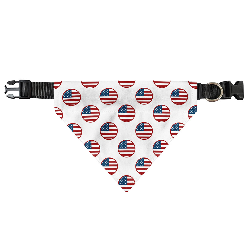 American Circle Flag Pattern Print Over The Collar Dog Bandana