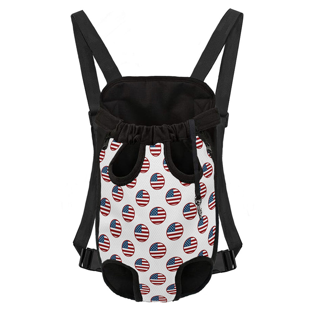 American Circle Flag Pattern Print Pet Carrier Backpack
