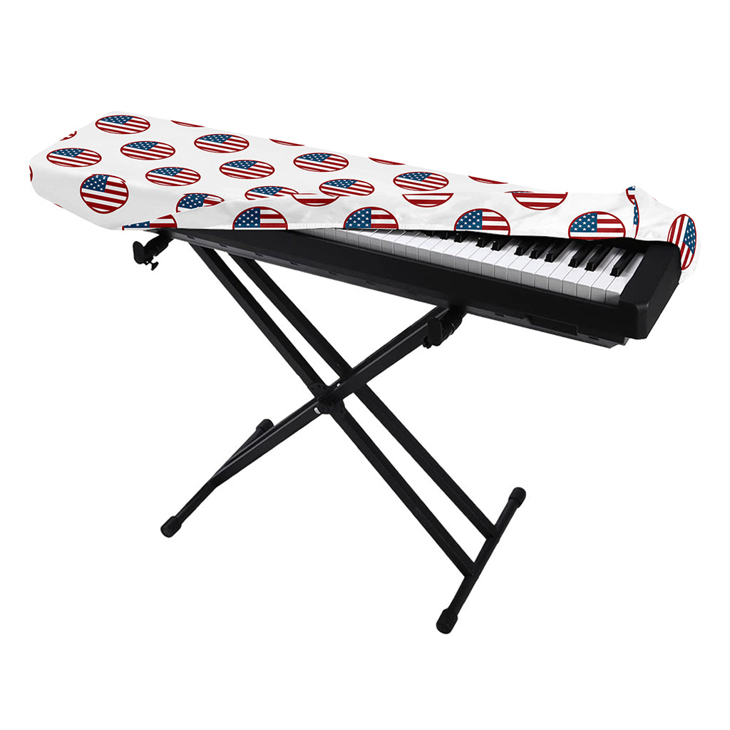 American Circle Flag Pattern Print Piano Keyboard Cover