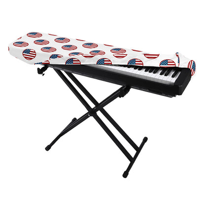 American Circle Flag Pattern Print Piano Keyboard Cover