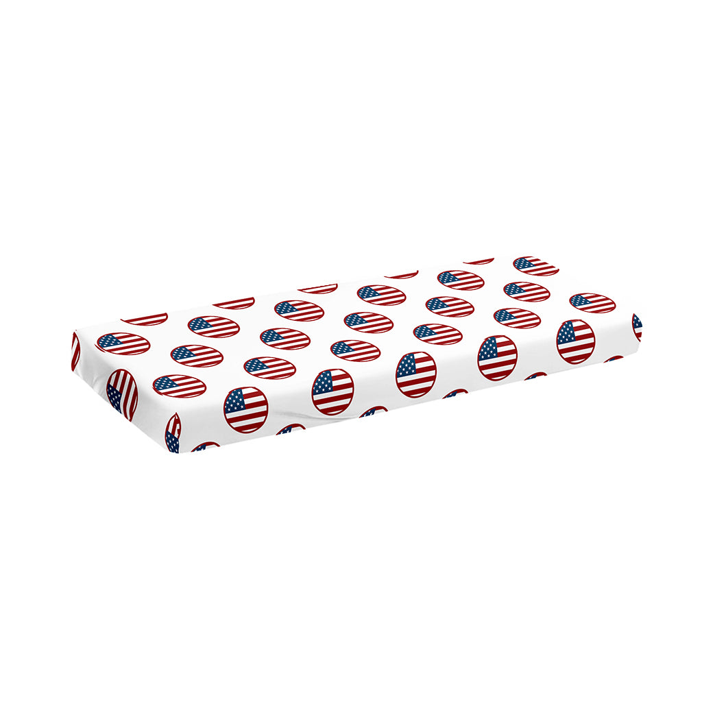 American Circle Flag Pattern Print Piano Keyboard Cover