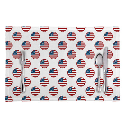 American Circle Flag Pattern Print Placemat