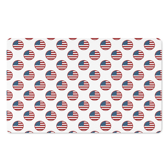 American Circle Flag Pattern Print Polyester Doormat