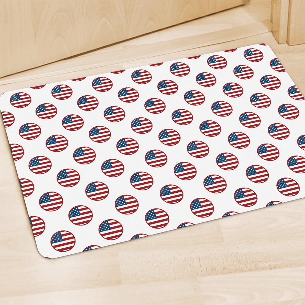 American Circle Flag Pattern Print Polyester Doormat