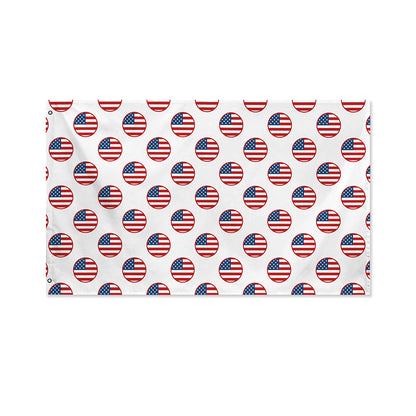 American Circle Flag Pattern Print Polyester Flag