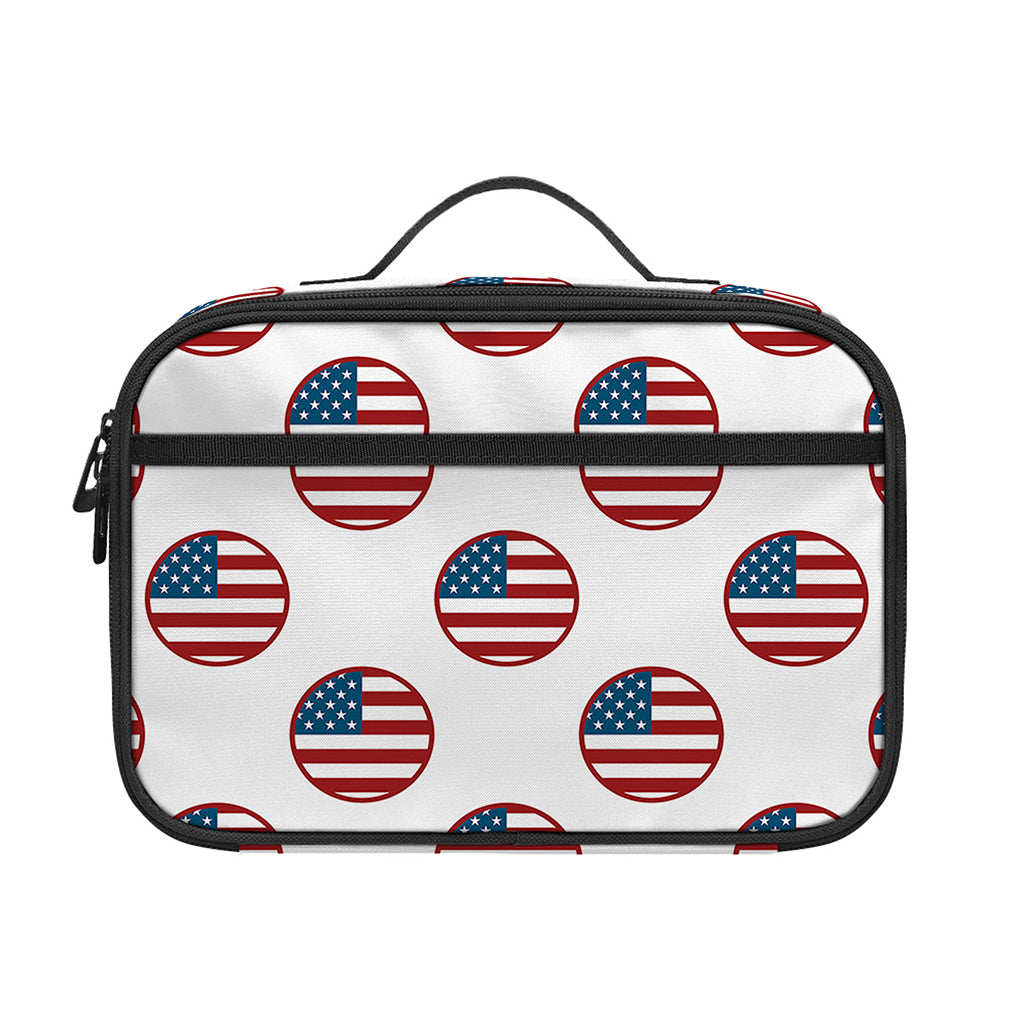 American Circle Flag Pattern Print Portable Lunch Bag