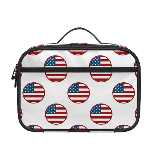 American Circle Flag Pattern Print Portable Lunch Bag