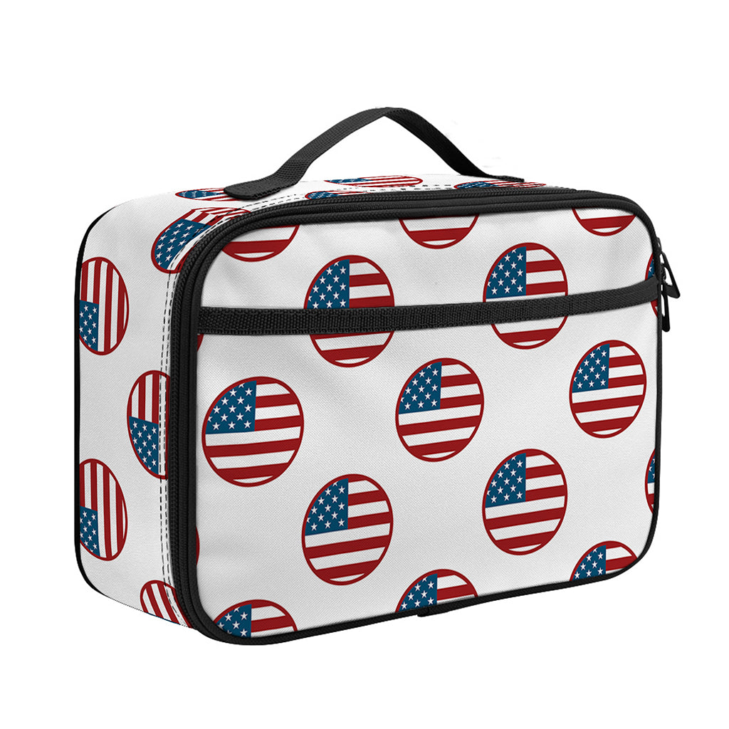 American Circle Flag Pattern Print Portable Lunch Bag