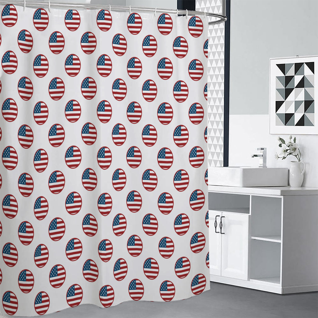 American Circle Flag Pattern Print Premium Shower Curtain