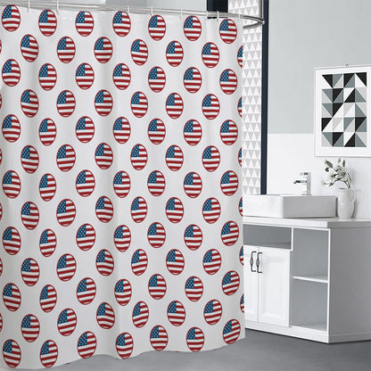 American Circle Flag Pattern Print Premium Shower Curtain