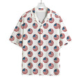 American Circle Flag Pattern Print Rayon Hawaiian Shirt