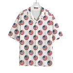 American Circle Flag Pattern Print Rayon Hawaiian Shirt