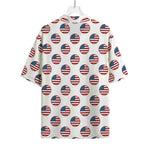 American Circle Flag Pattern Print Rayon Hawaiian Shirt